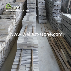 White Wood Marble Stacked Stone for Wall Cladding Cultured Stone