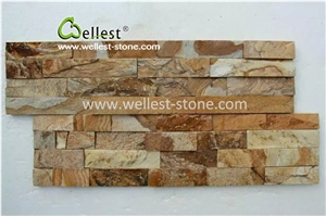 Yellow Wood Marble Ledgestone/Fieldstone/Culture Stone for Waterf
