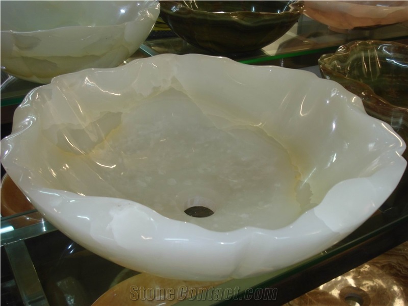 Exclusive Marble Onyx Stone Top Sink Vessel Basin Bowl Bathroom Vanity