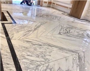 Italy White Marble Australia Big Size Bookmatch Interior Floor Tiles