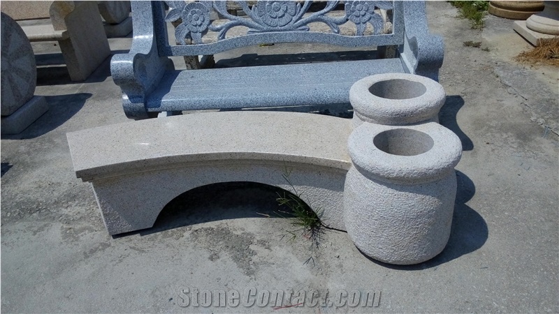 Chinese Granites G603 G682 G654 Bench and Two Flower Pots Combination