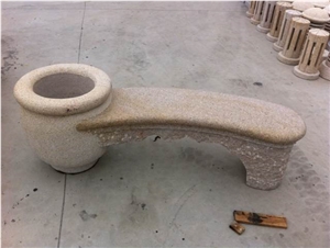 G603 G682 Granites Bench and Flower Pot (Flower Planter) Combination