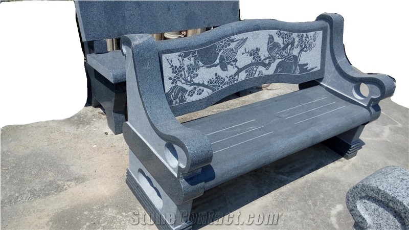 G654 Granites Armchairs Benches with Carving Birds on the Tree