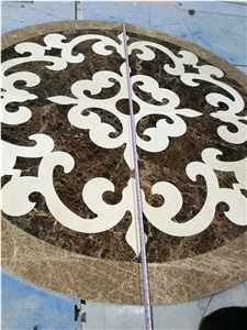 Waterjet Inlay Marbles Round Medallions for Floor