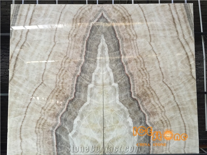 China Beige Onyx,Good for Project,Bookmatch,Nice Decoration,Slab