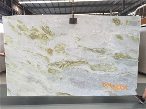 Chinese White Jade Veins Marble Tile, Moon River Slabs in Bookmatch