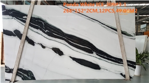 Panda White Marble Slabs and Tiles Bookmatch Wall and Flooring Tiles