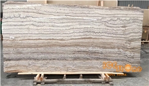 Silver Grey Travertine Titanium Slabs Tiles Streight Line Walling