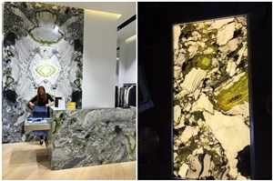 White Beauty/Ice Connect Marble/Chinese Green Slabs and Tile