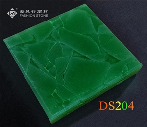 Laminated Green Jade Techno Glass Slabs