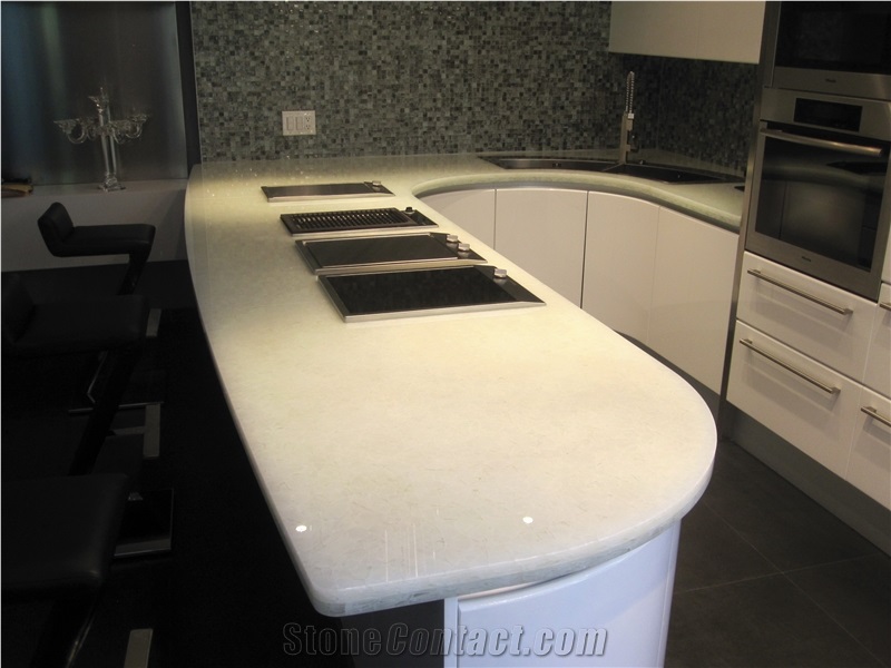 White Jade Glass Kitchen Countertops