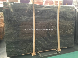 China Silver Waves/Black Wooden Forest Brown Marble Stone Slabs&Tiles