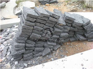Black Basalt Cobblestone Natural Split Walkway Pavers Paving Sets