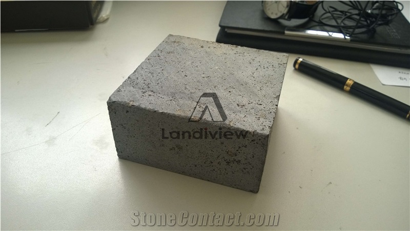 Black Basalt Cobblestone Sawn Ashlar Pattern Pavers Cube Stone