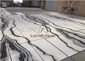 China Panda White Marble Tiles Slabs Wall Covering Versailles Pattern