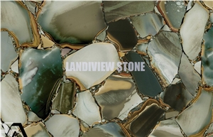 Desert Green Jasper Semiprecious Stone Tiles Slabs