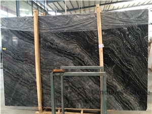 High Quality Silver Wave Marble Slab,Kenya Black Marble Wall Tiles