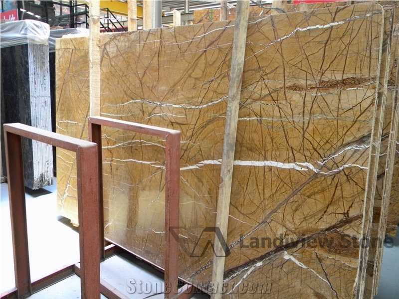Professional Biggest Factory Rainforest Brown Marble Slabs,Tiles