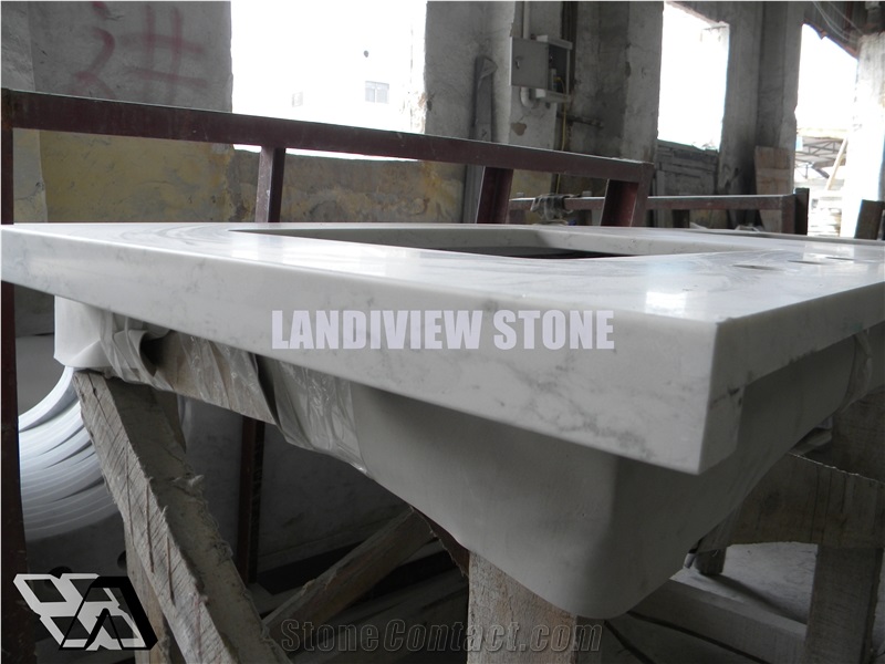 White Quartz Stone Customized Exporting Countertop,Bath Top Vanity Top