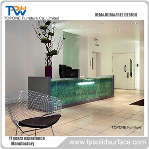 Acrylic Solid Surface Fancy Beauty Salon Reception Counter