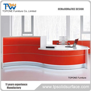 Acrylic Solid Surface Reception Desk Office Service Counter Design