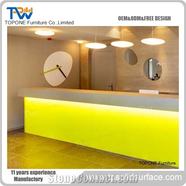 Acrylic Solid Surface Small Salon Reception Desk for Restaurant