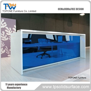 Artificial Marble Stone Front Desk Design for Office, Reception Furniture