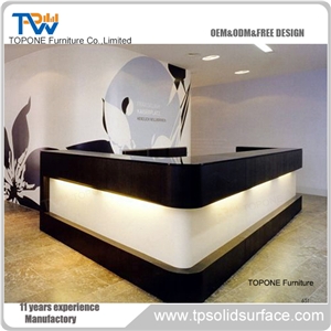 Artificial Stone Cambered Design Business Reception Counter
