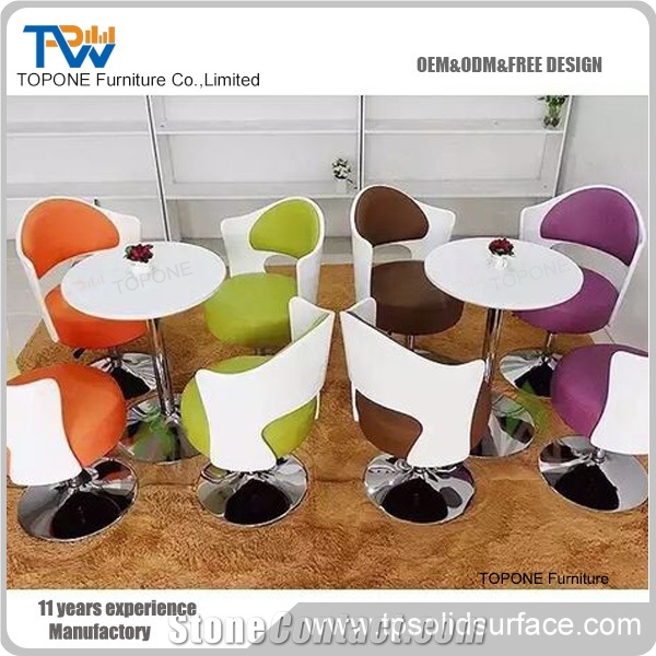 Artificial Stone Tea Tables Solid Surface Home Furniture Round Tables
