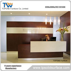 Artifiical Stone Sheets Made Modern Luxury 2 Person Reception Desk