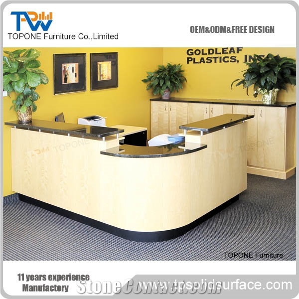 Design Acrylic Solid Surface Office Reception Desk