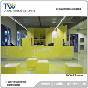 Design Acrylic Solid Surface Office Reception Desk