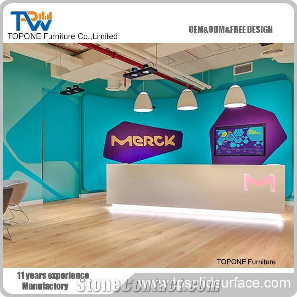 Design Round Reception Counter Made by Artificial Stone