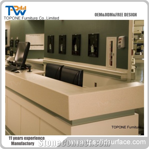Fancy Reception Desk Solid Surface Counter Top from China