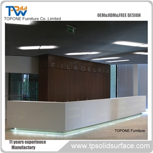 Fancy Reception Desk Solid Surface Counter Top