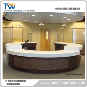 Fancy Reception Desk Solid Surface Counter Top