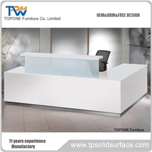 Fancy Reception Desk Solid Surface Counter Top