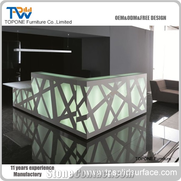 High Gloss Small Solid Surface Front Desk