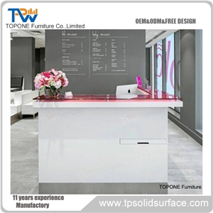 High Gloss Small Solid Surface Front Desk