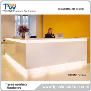 High Gloss Small Solid Surface Front Desk