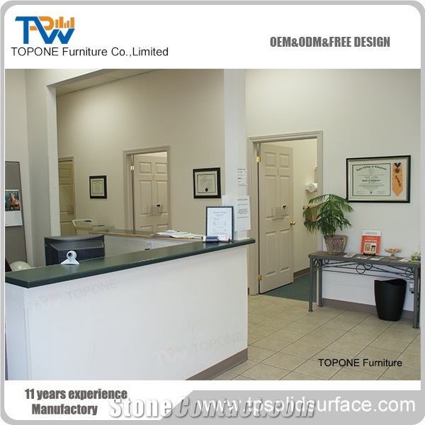 High Gloss Small Solid Surface Front Desk