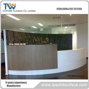 High Gloss Small Solid Surface Front Desk