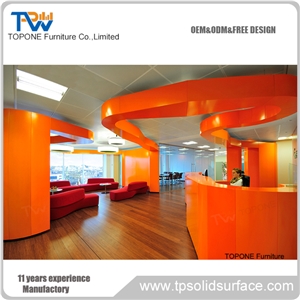 High Gloss Small Solid Surface Front Desk