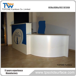 High Gloss Small Solid Surface Front Desk