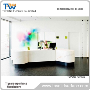 Luxury Style Acrylic Solid Surface Office Reception Table Design
