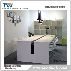 Manmade Stone Office Furniture White Conference Table