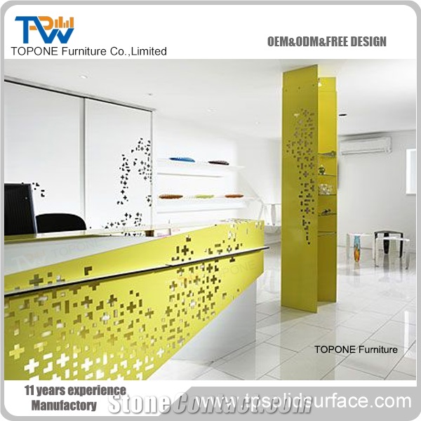 Marble Stone European Style Office Furniture Reception Counter Table