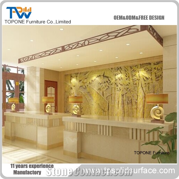 Marble Stone European Style Office Furniture Reception Counter Table