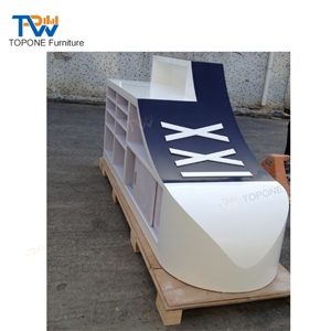 Modern Acrylic Solid Surface Shoes Reception Desk Top Design Factory