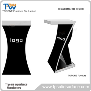 Modern High Gloss Solid Surface Reception Desk for Office